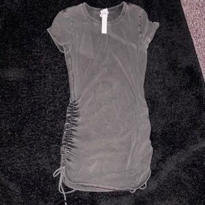 Victoria's Secret Gray Asymmetrical Ruched Short Sleeve Dress